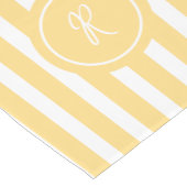 Geel Frans strand Stripe gepersonaliseerd monogram Medium Tafelloper (Hoek)