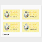 Geel  Frans Tea Party Favor Stickers (Vel)