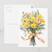 Geel Freesia Bloemen Boeket Briefkaart (Voorkant / Achterkant)