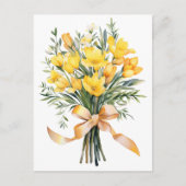 Geel Freesia Bloemen Boquet Briefkaart (Voorkant)