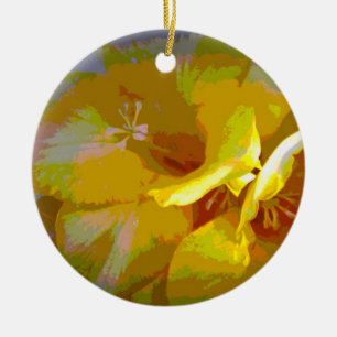 Geel Freesia Digital Manipulation Ornament