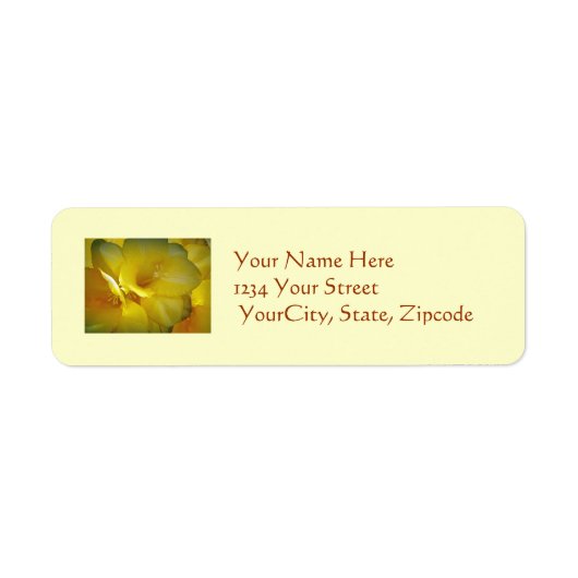 Geel Freesia Floral Address Label (Voorkant)