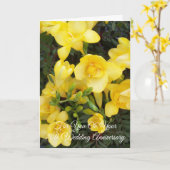 Geel Freesias 70th Wedding Jubileum Kaart (Gele Bloem)