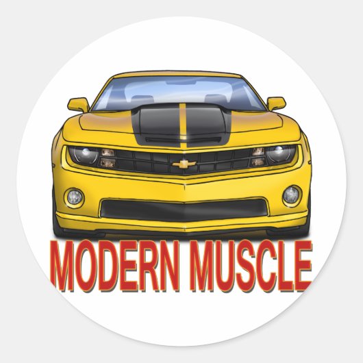 GEEL_FRONT_CAMARO.png Ronde Sticker (Voorkant)