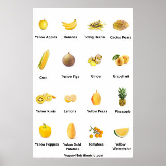 Geel fruit en groenten poster