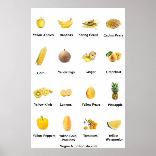 Geel fruit en groenten poster (Voorkant)
