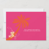 Geel, Fuchsia, Sinaasappel Tropische bruiloft Kaart (Achterkant)