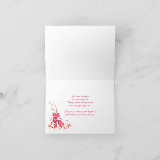 Geel, Fuchsia, witte tropische bruiloft dank u Bedankkaart (Binnen)