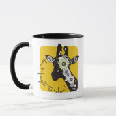 Geel Funky Grappige Paisley Giraffe Koffie Mok (Links)