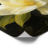 Geel Gardenias Bloemenkunst Print Poster (Hoek)