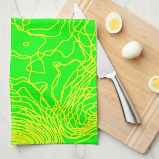 Geel garen keukenhanddoeken (Quarter Fold)