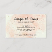 Geel gebak Waterverf Aardbeien Cupcake Visitekaartje (Achterkant)