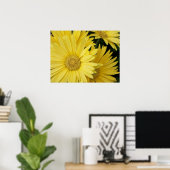 Geel Gebera Daisies Poster (Thuiskantoor)