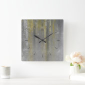 GEEL GEBINDT METAAL | industrieel decor Vierkante Klok (Huis)