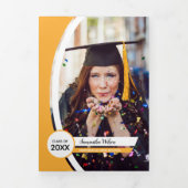 Geel gebogen Lijst Drie Foto Afstuderen Drieluik Uitnodiging (Cover)