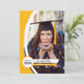 Geel gebogen Lijst Foto Afstuderen Kaart (Staand voorkant)