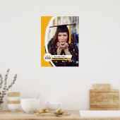 Geel gebogen Lijst Foto Afstuderen Poster (Keuken)