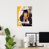Geel gebogen Lijst Foto Afstuderen Poster (Thuiskantoor)