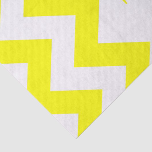 Geel gebold Chevron met monogram Tissuepapier (Detail)