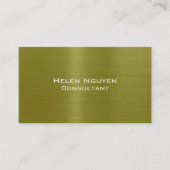 Geel Geborsteld Metaal Metaal Metaal Roestvrij sta Visitekaartje (Voorkant)