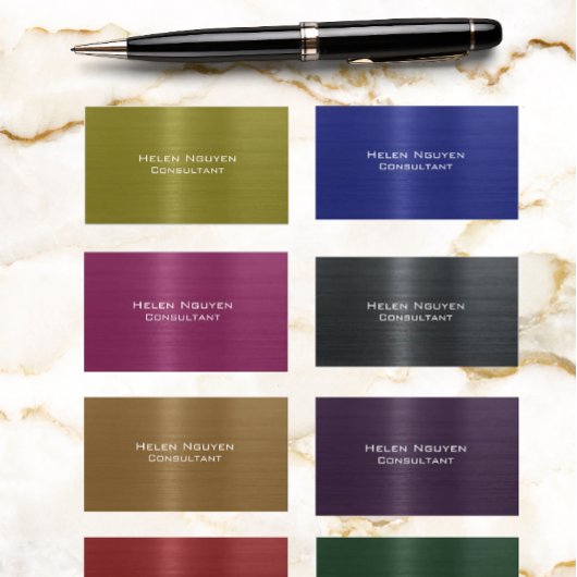 Geel Geborsteld Metaal Metaal Metaal Roestvrij sta Visitekaartje