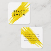 Geel geborsteld vierkante visitekaartje (Voorkant / Achterkant)
