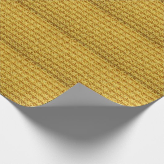 Geel gebreide stof: gestreepte textuur. cadeaupapier (Hoek)