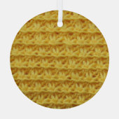 Geel gebreide stof: gestreepte textuur. glas ornament (Achterkant)