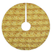 Geel gebreide stof: gestreepte textuur. kerstboom rok (Voorkant)