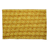 Geel gebreide stof: gestreepte textuur. kussensloop (Voorkant)