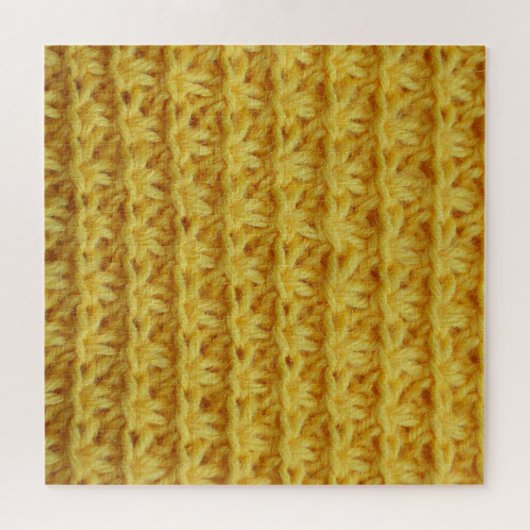 Geel gebreide stof: gestreepte textuur. legpuzzel (Horizontaal)