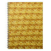 Geel gebreide stof: gestreepte textuur. notitieboek (Voorkant)