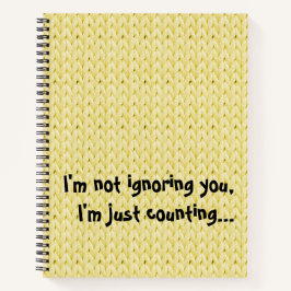 Geel gebreide textuur Spiral notebook Notitieboek