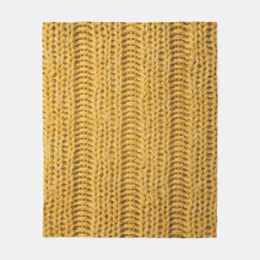 Geel gebreide trendy achtergrond fleece deken (Voorkant)