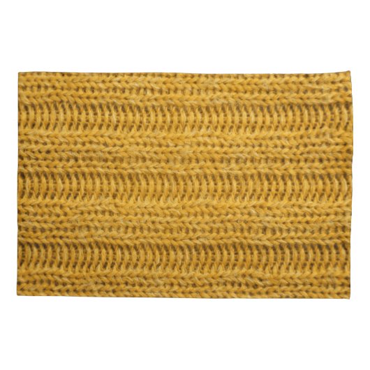 Geel gebreide trendy achtergrond kussensloop (Achterkant)