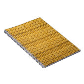 Geel gebreide trendy achtergrond notitieboek (Rechterzijde)