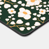 Geel Gecentreerde Witte Bloemen & Groene Achtergro Bureaumat (Hoek)