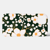 Geel Gecentreerde Witte Bloemen & Groene Achtergro Case-Mate iPhone Case (Achterkant (horizontaal))