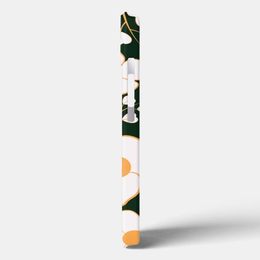 Geel Gecentreerde Witte Bloemen & Groene Achtergro Case-Mate iPhone Case (Achterkant / Links)