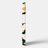 Geel Gecentreerde Witte Bloemen & Groene Achtergro Case-Mate iPhone Case (Achterkant / Rechts)