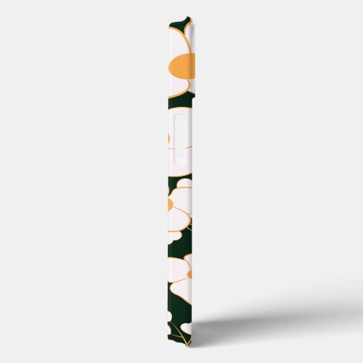 Geel Gecentreerde Witte Bloemen & Groene Achtergro Case-Mate iPhone Case (Achterkant / Rechts)