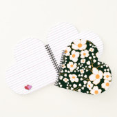 Geel Gecentreerde Witte Bloemen & Groene Achtergro Notitieboek (Binnen)