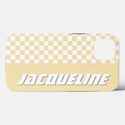 Geel gecontroleerd patroon Case-Mate iPhone case (Achterkant (horizontaal))