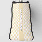 Geel gecontroleerd patroon golfheadcover (Draai 90)