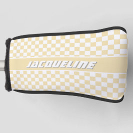 Geel gecontroleerd patroon golfheadcover