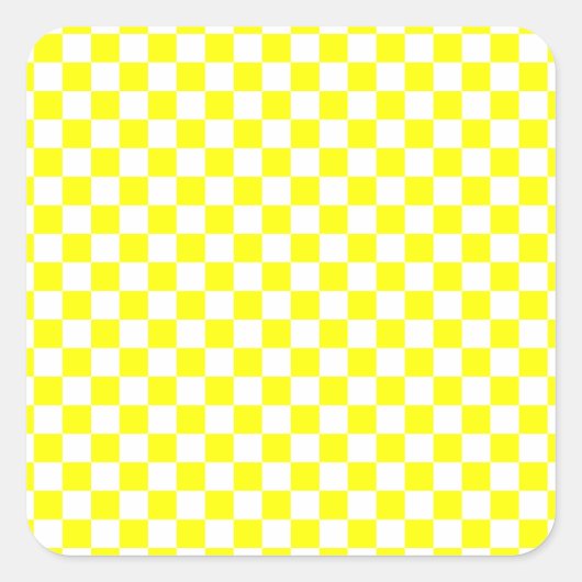 Geel gecontroleerd vierkante sticker (Voorkant)