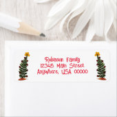 Geel Gedroogde Druk Bloem Kerstboom Etiket (Insitu)