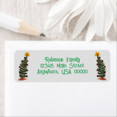 Geel Gedroogde Druk Bloem Kerstboom Etiket (Insitu)