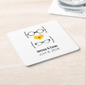 Geel geeky Onderzetter papier (Schuin)