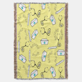 Geel Geel Pet met ingemoeide zurgen Deken (Voorkant Verticaal)